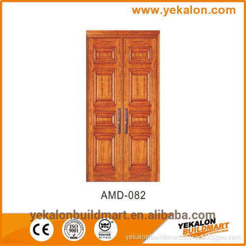 Yekalon AMD-080 wood finish Armored door pannel series security steel double door